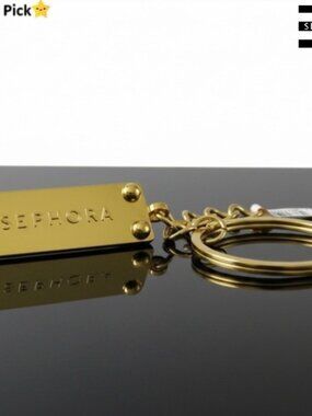 SEPHORA Gold Logo Keychain Bag Charm - Heavyweight Luxe Accessory - NWT